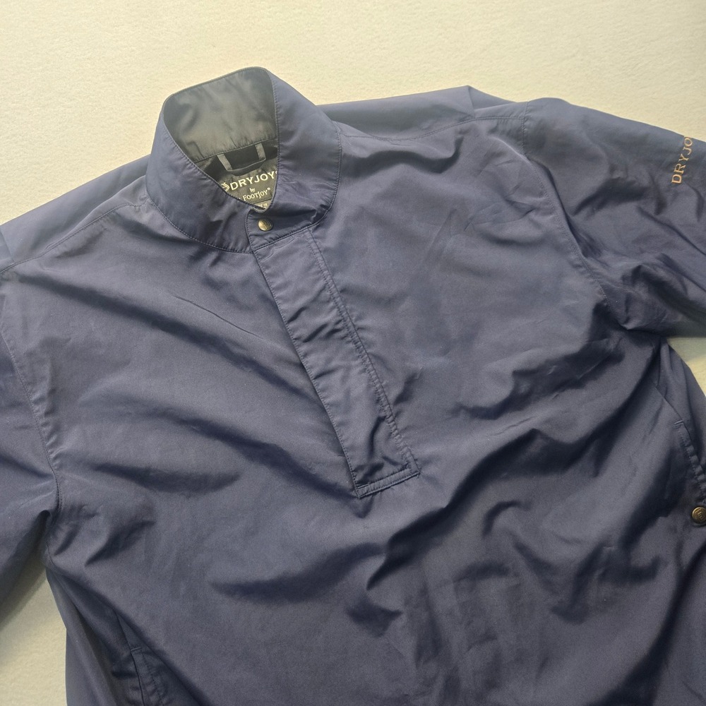 FootJoy DryJoys Mens Navy Blue Short Sleeve Golf Windshirt Pullover Jacket Sz M